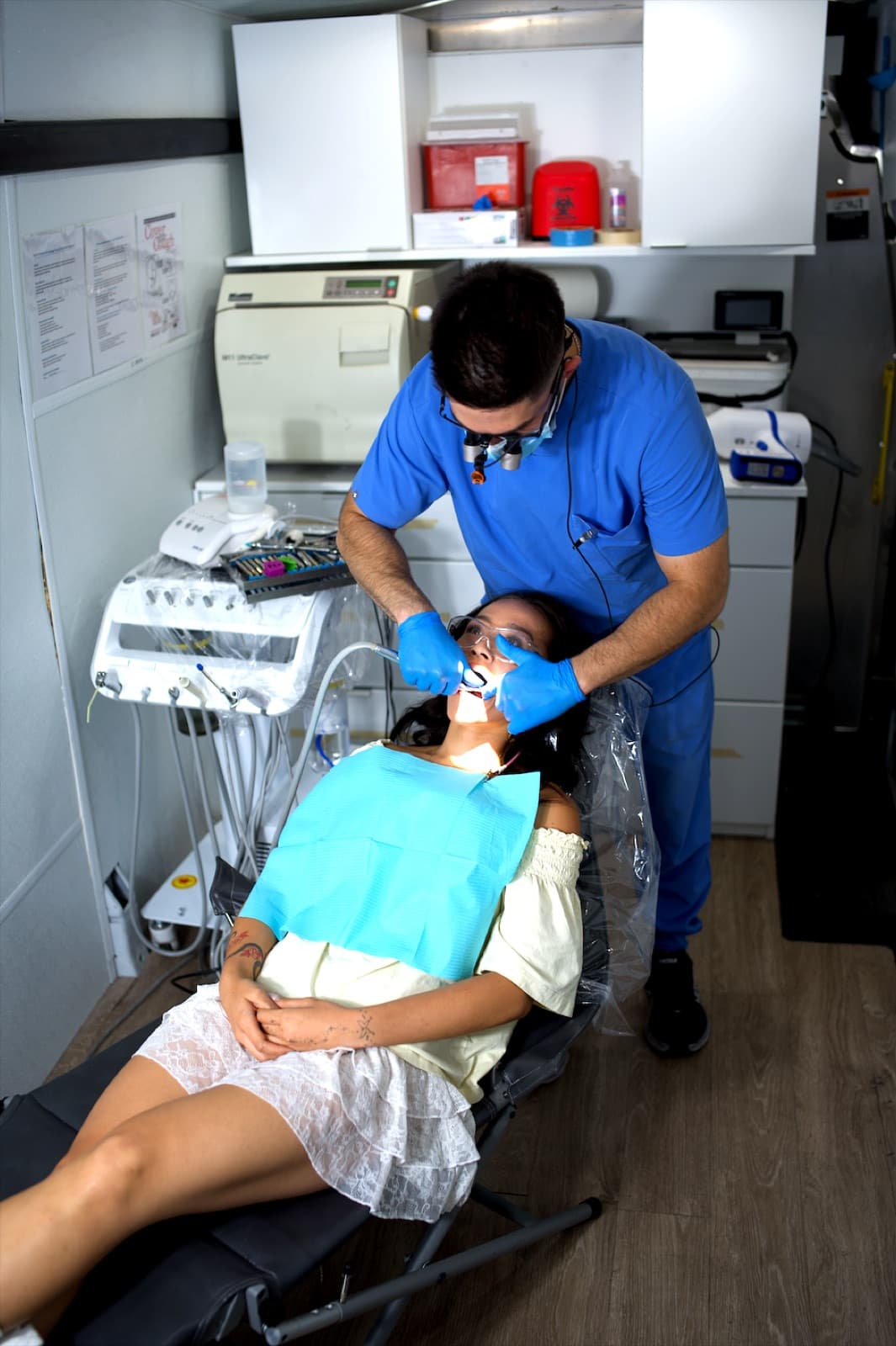 The fully equipped mobile dental operatory inside the Las Vegas Mobile Dental Clinic van